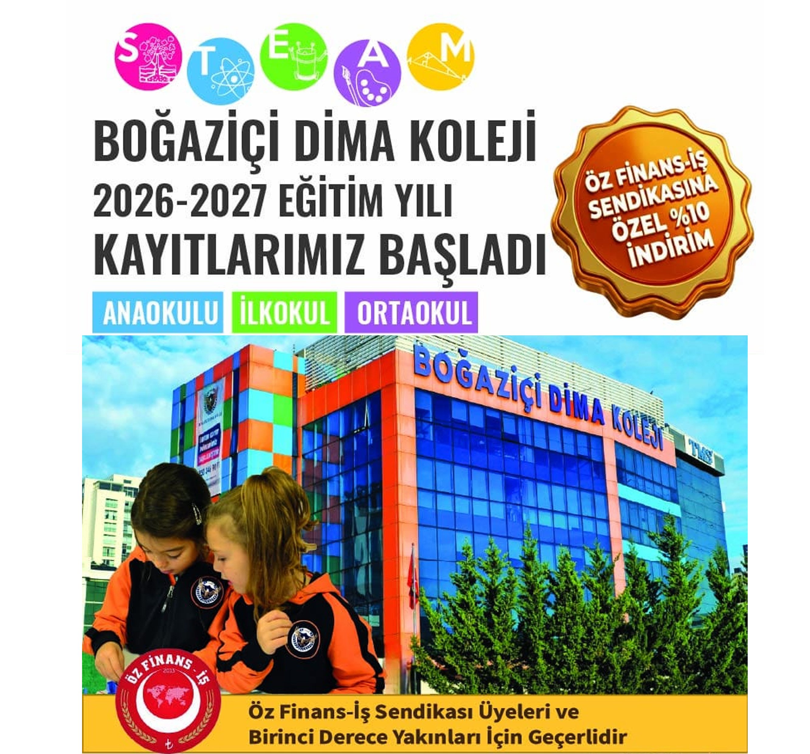 ATAŞEHİR BOĞAZİÇİ DİMA KOLEJİNDEN ÜYELERİMİZE ÖZEL İNDİRİM