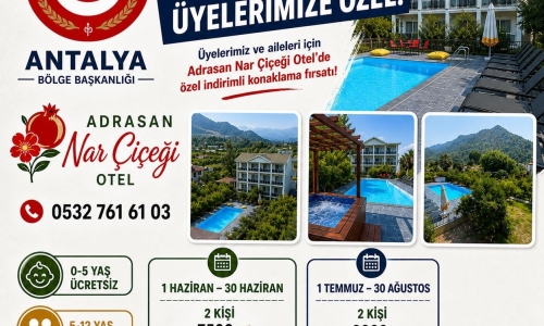 ADRASAN'DA SENDİKA ÜYELERİMİZE ÖZEL KONAKLAMA İNDİRİMİ