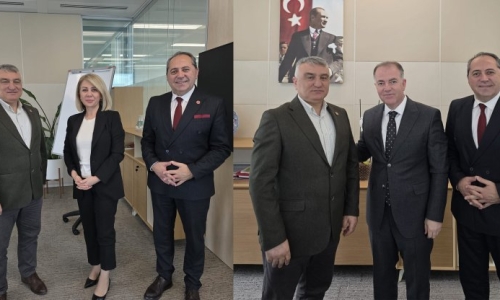  GÜVEN İLE ÜÇER İFM'DE ZİRAAT BANKASI BÖLÜM BAŞKANLARI ŞENCAN İLE ÇALIŞKAN'I ZİYARET ETTİ